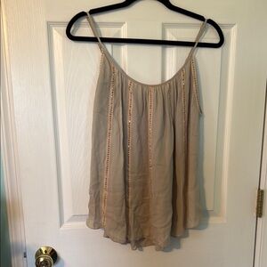 L'AGENCE Tan Camisole Relaxed Spaghetti Straps Going Out Top 6